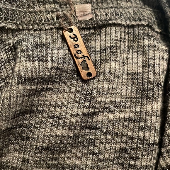 Ribbed Grey Mini Dress with Cut out Shoulders - Picture 3 of 4